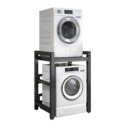 Frontlader-Waschmaschinen- und Trockner-Stapel-Set, verstellbarer Ständer, tragbares Regal mit 400 kg Kapazität, Überwasch-Aufbewahrungseinheit für Wäsche