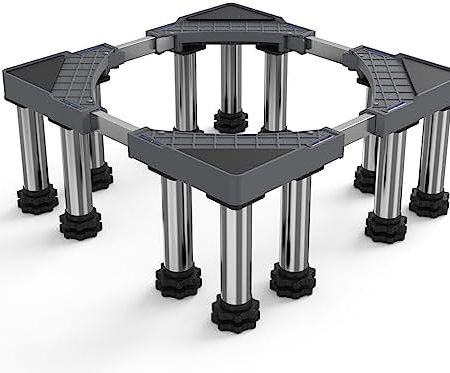 DEWEL Waschmaschine Sockel Verstellbare Rostfreier Stahl Podest für Waschmaschine Trockner Kühlschrank Gefrierschrank Einen Stabileren 12 Standfüßes Waschmaschinen Untergestell (43.5-63cm,18-22cm)