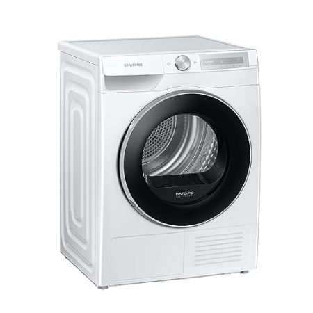 Samsung Wärmepumpentrockner, 8 kg, Wäschetrockner mit Simple Control-Bedienkonzept, Hygiene+ Programm, Knitterschutz, AirWash, Optimal Dry, Weiß/Schwarz, DV8GA6225LH/S2