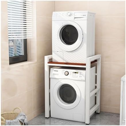 Frontlader-Waschmaschinenschrank – stabiler Schrank über der Waschmaschine | Stapelbares Waschmaschinen- und Trockner-Set | Multifunktionales Regal | Tragfähigkeit 300 kg | Ideal für Badezimmer, Was