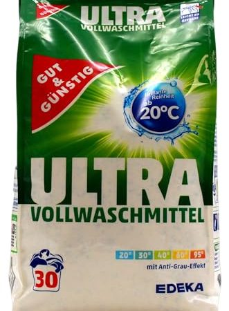 Gut & Günstig Ultra Vollwaschmittel, 4er Pack (4 x 2.025 kg)