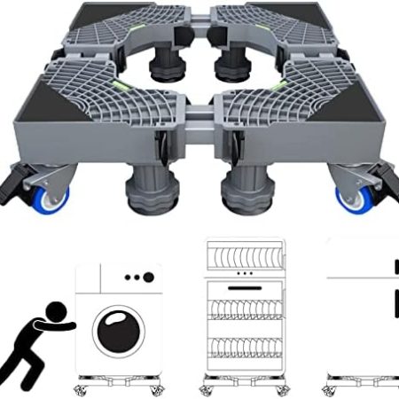 ZJDYDY Waschtrockner-Basis, 360-Grad-Universalrad, kann 300 kg tragen, Waschmaschinen- und Trocknersockel, für verstellbare Trockner usw, 8 Fuß 4 Räder