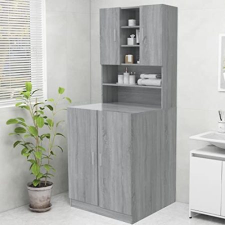 LEDAMP Zuhause, Waschmaschinenschrank, Grau, Sonoma, 70,5 x 25,5 x 90 cm, Garten, Haushaltsgerät-Zubehör, Waschmaschine