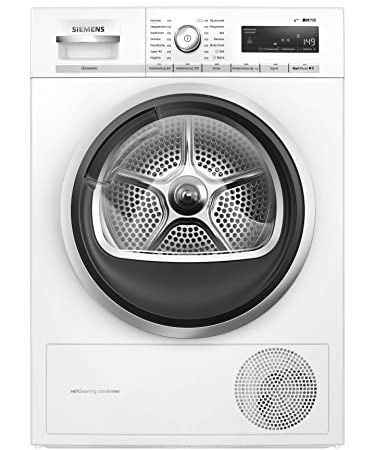 Siemens WT47W5W0 Wärmepumpentrockner für 8 kg Wäsche, iQ700, A+++, 176 kWh/Jahr, Selbstreinigender Kondensator, speedPack, autoDry, Outdoor-Programm, Weiß