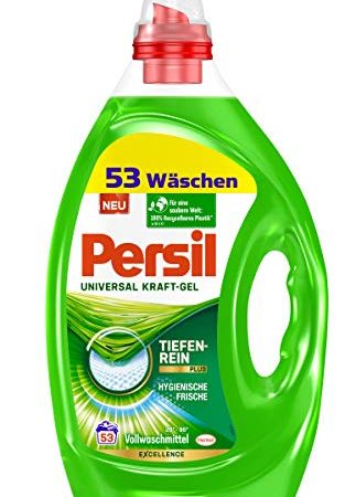 Persil Universal Kraft-Gel Flüssigwaschmittel (2 x 53 Waschladungen), Vollwaschmittel mit Tiefenrein-Plus Technologie bekämpft hartnäckigste Flecken für strahlende Reinheit