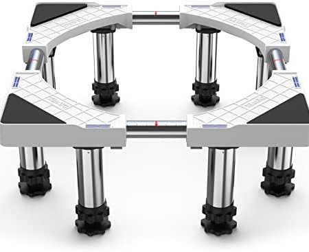 DEWEL 8 Füße Waschmaschinen Untergestell, Bärenlast 500kg Verstellbare Waschmaschine Sockel für Kühlschrank Trockner und Gefrierschrank, Einstellbare Länge 43-57cm, Höhe 18-20cm