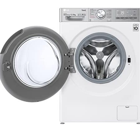 LG Electronics V9WD128H2 Waschtrockner mit AI DD | 12 kg Waschen | 8 kg Trocknen | 1400 U/min | Steam, Weiß