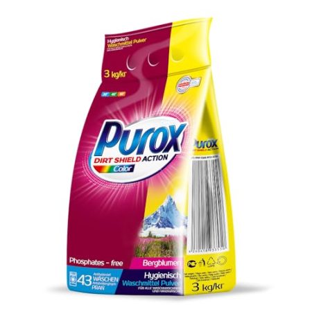 PUROX COLOR (43 WL) Waschpulver im Foliensack Waschmittel 3 kg