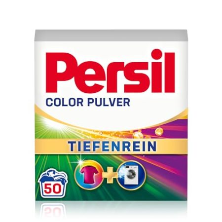 Persil Color Pulver Tiefenrein Waschmittel (50 Waschladungen), Colorwaschmittel für reine Wäsche und hygienische Frische für die Maschine, effektiv von 20 °C bis 60 °C