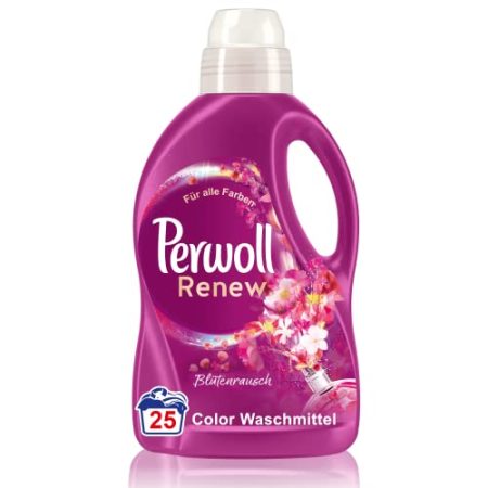 Perwoll Renew Blütenrausch Flüssigwaschmittel (25 Wäschen), Feinwaschmittel für Buntwäsche & Weißes, Color Waschmittel verleiht intensive Frische mit blumigem Duft