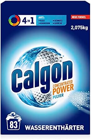 Calgon 4-in-1 Power Pulver – Wasserenthärter gegen Kalkablagerungen, Schmutz und Korrosion in der Waschmaschine – Beugt unangenehmen Gerüchen vor – 1 x 2,075 kg