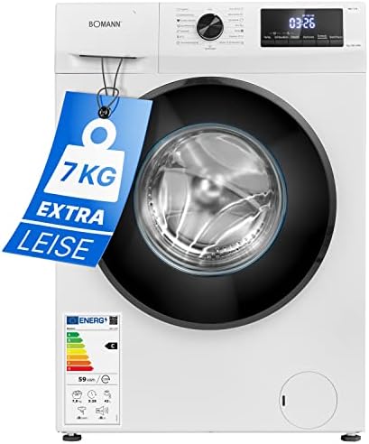 Bomann® Waschmaschine 7kg | max. 1400 U/min | 10 Jahre Motor-Garantie | robuster, leiser & langlebiger Invertermotor | 15 Waschprogramme | LED-Display | Washing Machine mit Dampffunktion | WA 7174