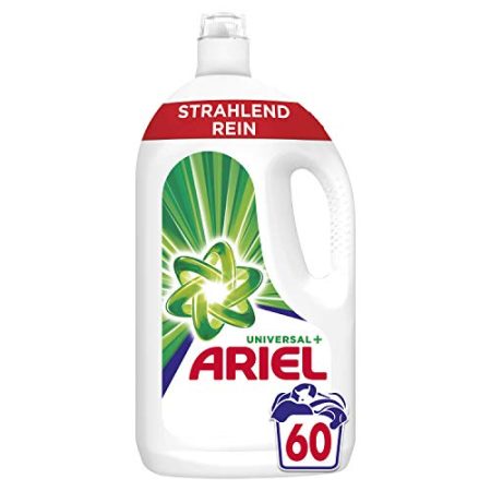 Ariel Waschmittel Flüssig, Flüssigwaschmittel Universal, Strahlend Rein, 180 Waschladungen (3 x 3.3 L)