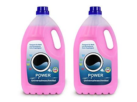 Power Universal Flüssig Waschmittel 2x4L │ Flüssigwaschmittel für Weiß- und Bunt- und Handwäsche │ Vollwaschmittel in der Großpackung │ geeignet für Color-Wäsche│ hohe Ergiebigkeit, ca. 140 Wäschen