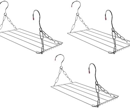 NIEI 3X Multifunktionaler Wäsche Trockner, Wäsche Trockner Aus Edelstahl Zum Aufhängen Von Kleidung, Hand Tüchern, Socken