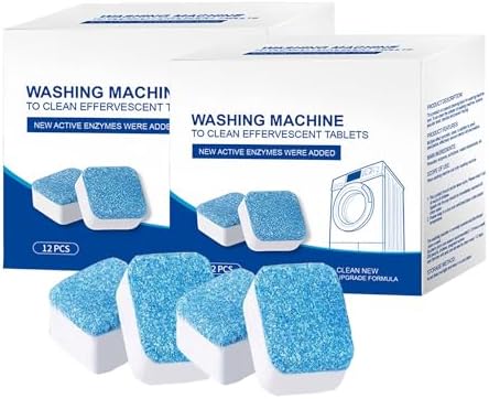 24pcs Waschmaschinenreiniger Tabs, Tiefenreinigung der Waschmaschine, Waschmaschine Reinigungstabletten sind einfach zu bedienen