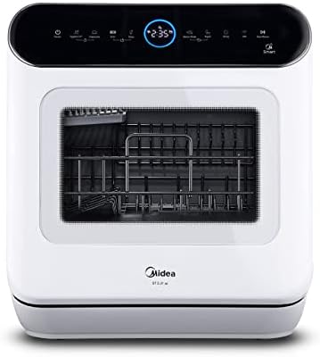 Midea ST 5.31 Mini Geschirrspüler 42cm freistehender Tischgeschirrspüler mit Wifi Control Spülmaschine 7 Programme 3 Maßgedecke Touch, 58 dB, mit/ohne Wasseranschluss benutzbar, Weiß