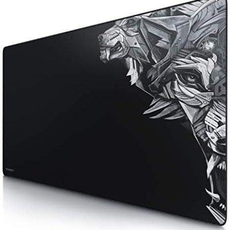 CSL - Übergröße Mauspad Gaming Titanwolf 1200x600mm - XXXL Mousepad groß mit Motiv - Tischunterlage Large Size - verbessert Präzision und Geschwindigkeit - XXL z.B. für Logitech Maus und Tastatur