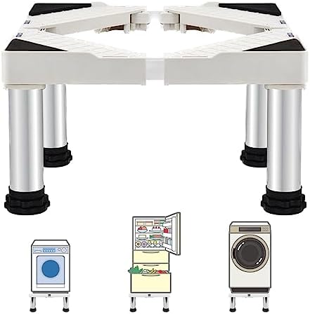 SSEHCWAN Waschmaschinen Untergestell Waschmaschinenständer Waschmaschinensockel Podest für Kühlschrank, Trockner und Gefrierschrank Bärenlast 350kg, Verstellbare Breite Höhe (24-27cm)