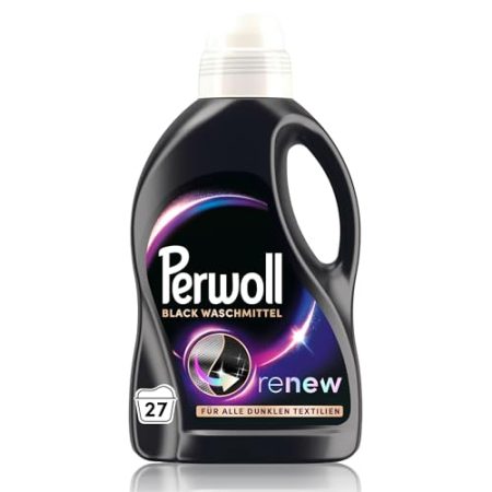 Perwoll Black Waschmittel (27 Waschladungen), Feinwaschmittel reinigt sanft und erneuert dunkle Farben und Fasern, für alle dunklen Textilien, mit Dreifach-Renew-Technologie