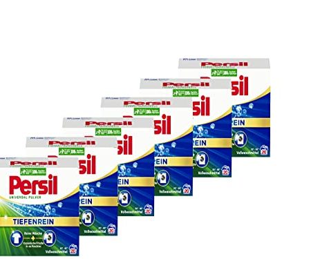 Persil Universal Pulver Tiefenrein Waschmittel 120 WL (6 x 20 Waschladungen), Vollwaschmittel für reine Wäsche und hygienische Frische für die Maschine, effektiv von 20 °C bis 95 °C