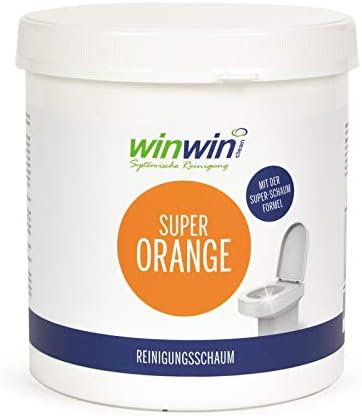 winwin clean Systemische Reinigung - SUPER ORANGE REINIGUNGSSCHAUM/WC-SCHAUM 1KG MIT MESSBECHER I MIT NEUER SUPERSCHAUM-FORMEL