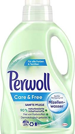 Perwoll Care und Free, Feinwaschmittel, 20 (1 x 20) Waschladungen, mit Mizellenwasser für empfindliche Haut und Allergiker geeignet