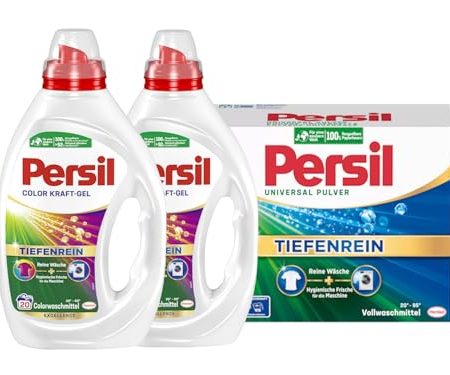 PERSIL-Set Pulver 1x 20 Waschladungen Universal & Kraft-Gel 2x 20 Waschladungen (40WL) Color, Voll- & Colorwaschmittel-Set für reine Wäsche und hygienische Frische für die Maschine