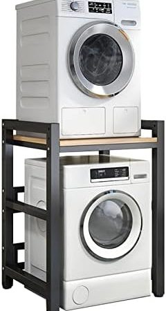 Frontlader-Waschmaschinen- und Trockner-Stapelset, verstellbarer Ständer, tragbares Regal mit 400 kg Kapazität, Überwasch-Aufbewahrungseinheit für Wäsche