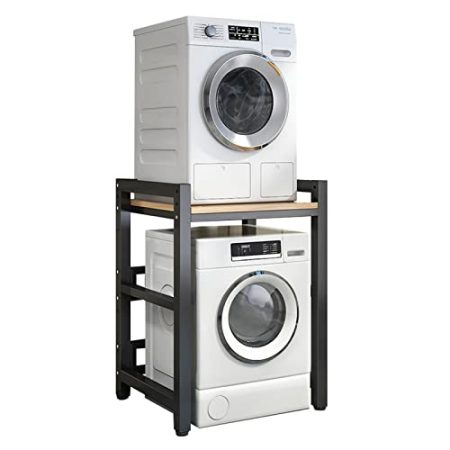 Frontlader-Waschmaschinen- und Trockner-Stapel-Set, verstellbarer Ständer mit 400 kg Kapazität, tragbares Regal für Waschküchen-Organisation und Aufbewahrung