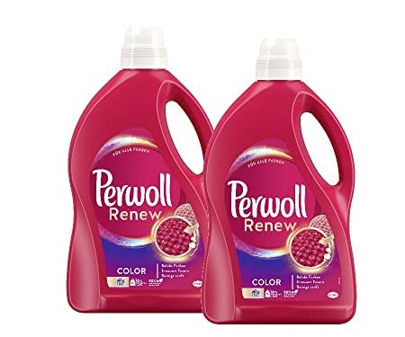 Perwoll Renew Color (2x52 Waschladungen), Color Waschmittel für farbige Wäsche, Feinwaschmittel stärkt die Fasern und verbessert die Farbintensität, intensive Frische