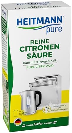 HEITMANN pure Reine Citronensäure: Ökologischer Bio-Entkalker - Pulver, 1x 350 g