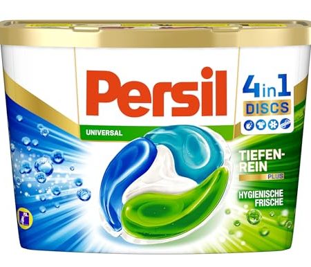 Persil Universal 4in1 Discs (16 Waschladungen), Vollwaschmittel mit Tiefenrein-Plus Technologie und langanhaltender Frische, Waschmittel für leuchtende Farben