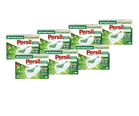 Persil Power Bars Universal Waschmittel 112 WL (7 x 16 Waschladungen), vordosiertes Vollwaschmittel mit biologisch abbaubarem Schutzfilm, für reine Wäsche & hygienische Frische für die Maschine