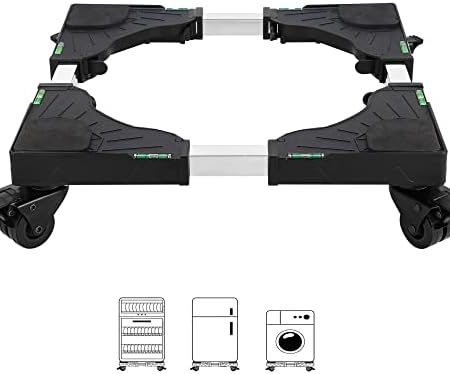 I'SMARTMOON MiniKühlschrankStänder Universal Mobile Base Dolly Roller mit 4 Doppelrollen Multifunktionaler Verstellbarer Boden für Verstellbarer Trockner, Waschmaschine und Kühlschrank (4