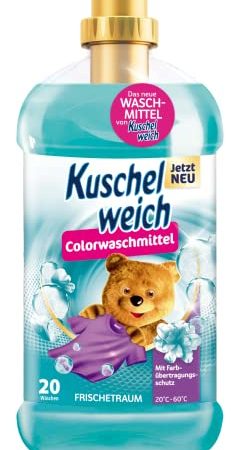 Kuschelweich Colorwaschmittel Frischetraum (20 WL) – Waschmittel flüssig für 20 Wäschen – schonendes Flüssigwaschmittel mit Farbschutz für bunte Wäsche