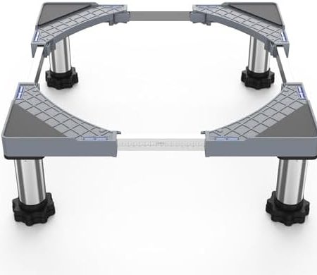 DEWEL Waschmaschinen Untergestell für Kühlschrank Verstellbare Waschmaschine Sockel für Trockner und Gefrierschrank, Bärenlast 350kg, Einstellbare Breite 44.5-67cm, Erhöhung Höhe 18cm-22cm