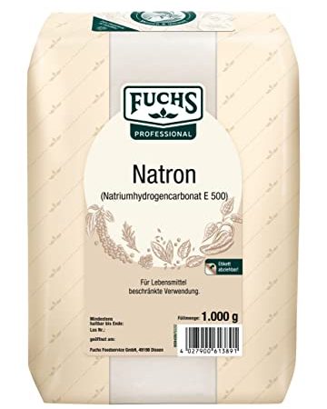 Fuchs Professional - Natron | Einsetzbar als Backtriebmittel, Spülmittel, zum Neutralisieren von Gerüchen und Reinigen von Abflüssen | 1 kg im Beutel, Pulver