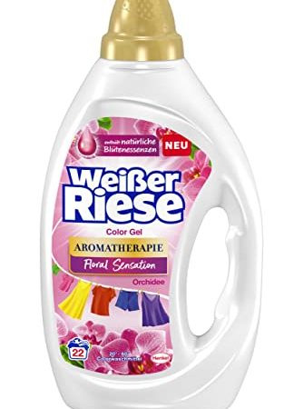 Weißer Riese Color Gel Aromatherapie Floral Sensation (22 Waschladungen), Color Waschmittel mit Orchidee für unwiderstehlich duftende & strahlend saubere Wäsche, 100% recycelbar