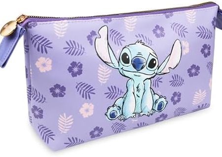 Disney Kulturtasche Damen Stitch Kosmetiktasche Kulturbeutel Damen und Teenager Mädchen Make Up Aufbewahrung Lilo und Stitch Mickey Geschenkidee