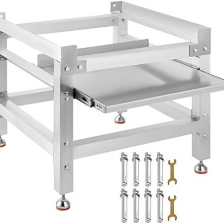 VEVOR Waschmaschinen Untergestell, 136 kg Podest für Waschmaschine und Trockner 63.5 cm x 63.5 cm x 61 cm Aluminium Waschmaschinen Erhöhung Waschmaschinensockel Aluminiumlegierung und Edelstahl