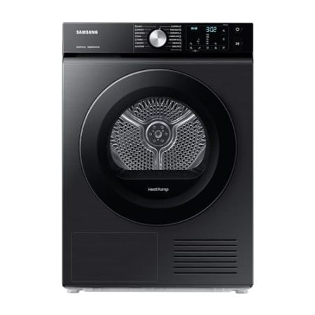 Samsung DV90BBA245AB/EG Bespoke Wärmepumpentrockner, 9 kg, Hygiene+, Optimal Dry - Sensorgesteuertes Trocknen, 2-in-1 Komfortfilter, Super Kurz 35‘, Digital Inverter Motor, Schwarz