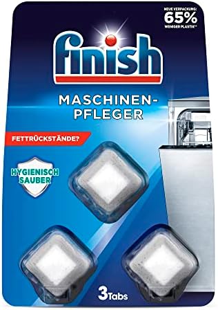 Finish Maschinenpfleger Tabs – Spülmaschinentabs gegen Schmutz und Fett im Inneren der Spülmaschine – 1 x 3 Geschirrspülreiniger Tabs