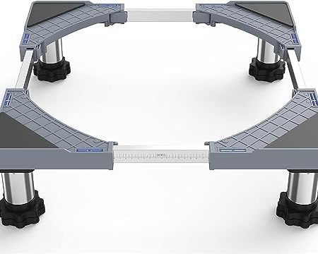 DEWEL Waschmaschinen Untergestell Verstellbare Waschmaschine Sockel für Kühlschrank Trockner Gefrierschrank (Einstellbare 45-67 cm, Höhe 13-17cm)