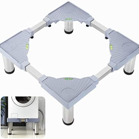 Moendergo Support de Machine à laver, Support de Sèche-Linge Avec 4 Pieds Robustes, Augmentation de la Hauteur de 18 cm/7 Pouces, Base per Lavatrice per Elettrodomestici Frigorifero(Füße A)