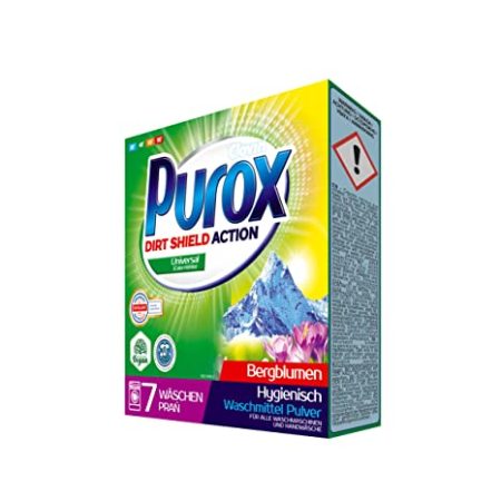 PUROX COLOR&WHITE (6 WL) Waschpulver im Karton Antibakteriell Waschmittel 490 g