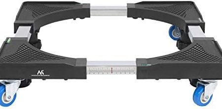 Maclean MC-855 Waschmaschinen-Untergestell Sockel Unterlage bis 250kg einstellbare Breite 500-700mm 4 Gummiräder 4 Füße Wasserwage