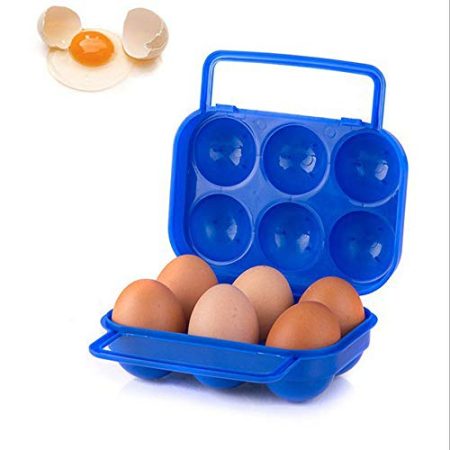 QUINTRA Container Egg Plastic Eggs Portable Case Holder Folding 6 Storage Handle Box Kitchen, Dining & Bar Erste Hilfe Baby (颜色随机, One Size)