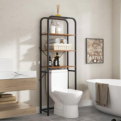 sogesfurniture Toilettenregal, Badezimmerregal mit 4 Ebenen, Platzsparendes Regal über die Toilette, Waschmaschinenregal, Aufbewahrungsregal für Badezimmer, 64B x 25T x 171H cm