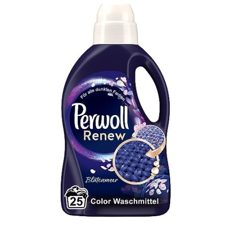 Perwoll Renew Blütenmeer Flüssigwaschmittel (25 Wäschen), Waschmittel für schwarze Wäsche, Feinwaschmittel belebt dunkle Farben & reinigt sanft, mit verführerischem Duft